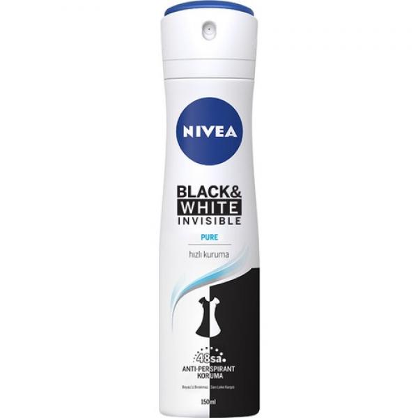 Nivea İnvisible BlackWhıte Pure Sprey Deodorant 150Ml Kadın