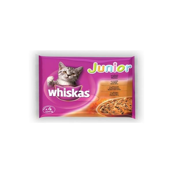 Whiskas Pouch Yavru Et Çeşitleri (4 Lü) 400 Gr