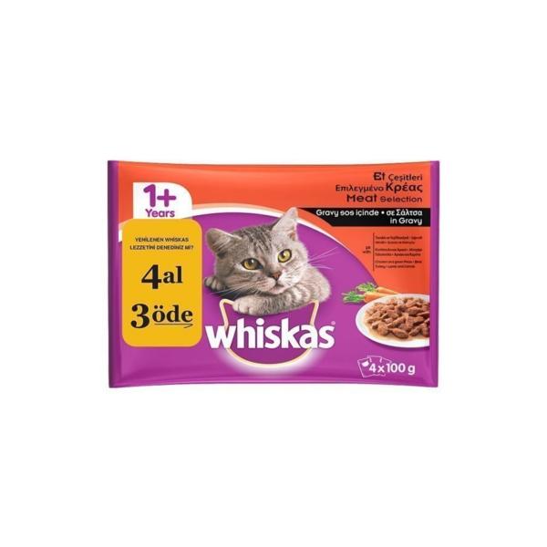 Whiskas Pouch Et Çeşitleri (4 Lü) 400 Gr