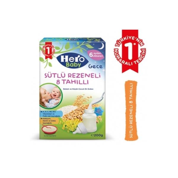 Hero Baby Sütlü Rezeneli 8 Tahıllı Kaşık Maması 200 Gr