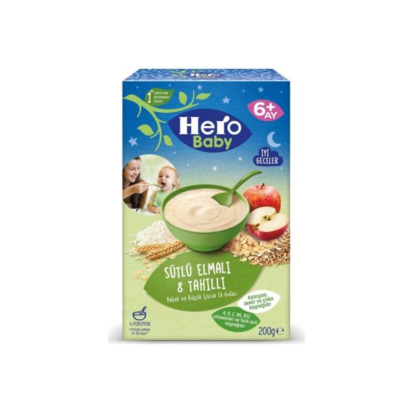 Hero Baby Sütlü Elmalı 8 Tahıllı Kaşık Maması 200 Gr