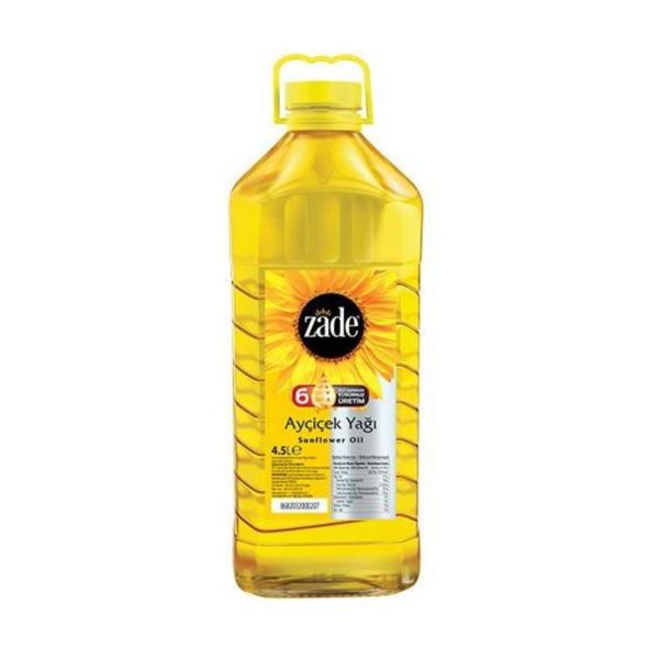 Zade Ayçiçek Yağı 4,5 Lt Kare Pet