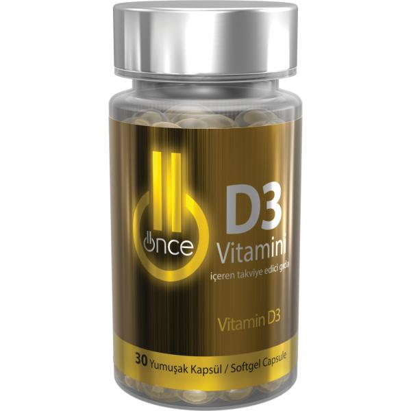 Önce D3 Vitamini İçeren Gıda Takviyesi 30 Kapsül