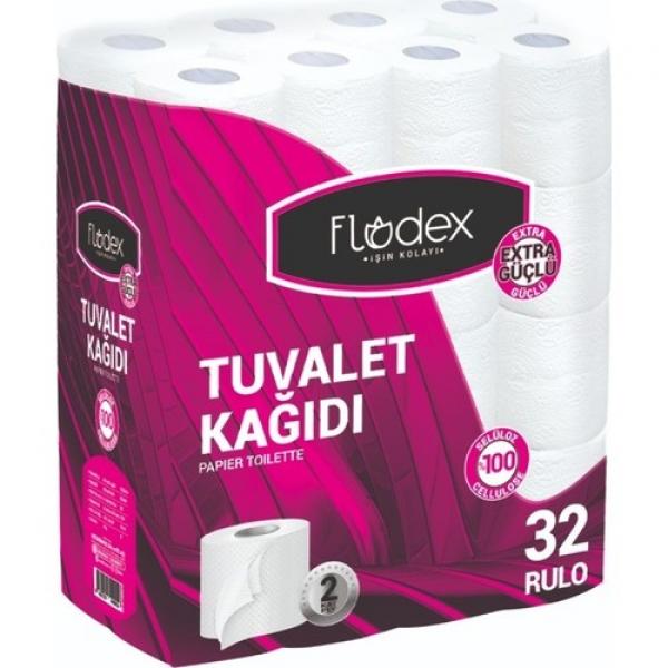 Flodex Tuvalet Kağıdı Çift Katlı 32 Li Extra Güçlü Serisi