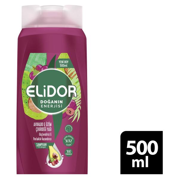 Elidor Şampuan Avokado Üzüm Çekirdeği Yağı 500 Ml