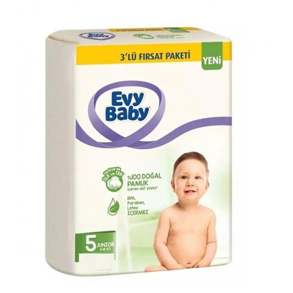Evy Baby 2 Li Paket  Bebek Bezi 5 Numara 11-18 Kg 44 Adet