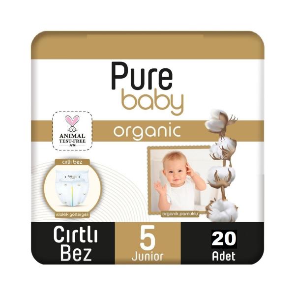 Pure Baby Organic Bebek Bezi 5 Numara Junior 11-20 Kg 20 Adet