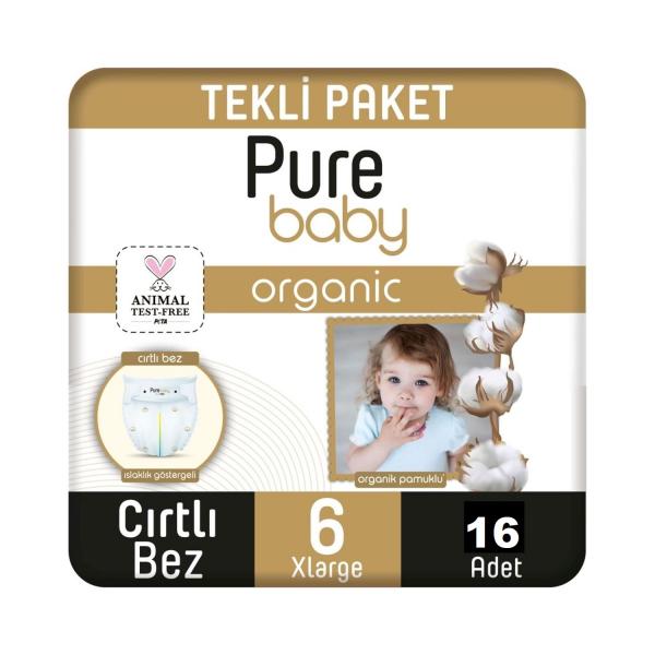 Pure Baby Organic Bebek Bezi 6 Numara XL 15-27 Kg 16 Adet
