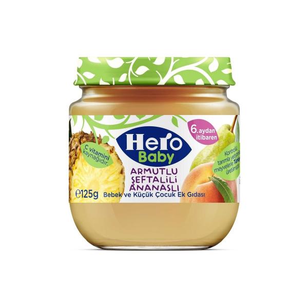 Herobaby Kavanoz.Armut-Şeftali Ananas 125 Gr