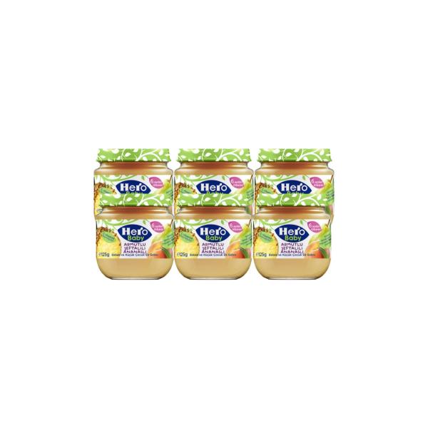 Hero Baby Armutlu Şeftalili Ananaslı Kavanoz Maması 125 Gr * 6 Adet