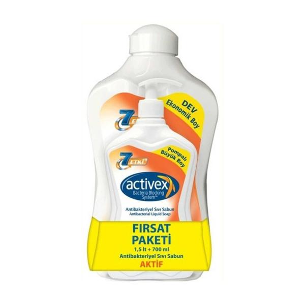 Activex Antibakteriyel Sıvı Sabun 1,5 Lt+700 Ml Aktif