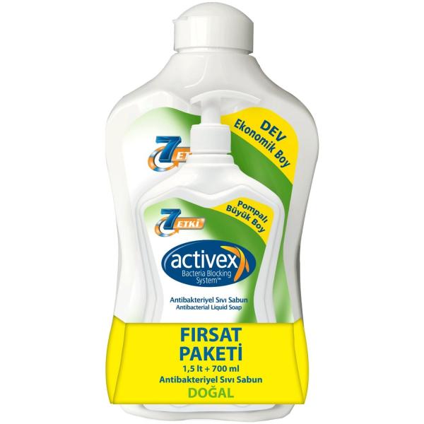 Activex Antibakteriyel Sıvı Sabun 1.5 + 700 Ml Doğal