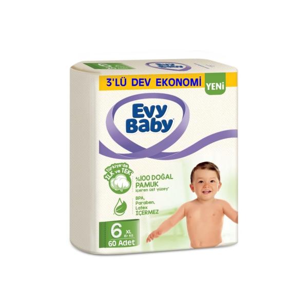 Evybaby Bebek Bezi Dev Eko Extra Large Xl 60 Adet No:6 15+ Kg