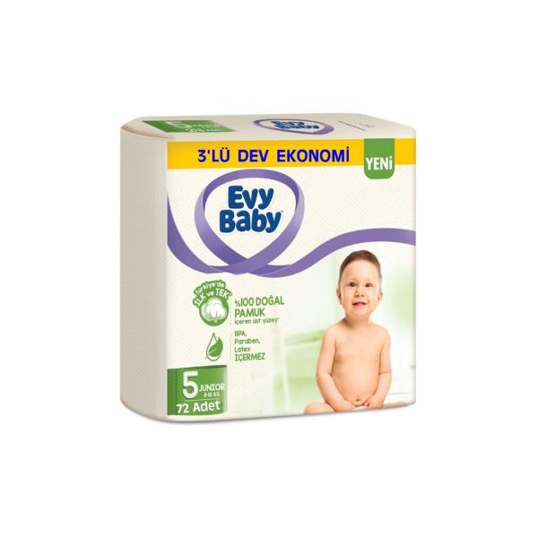 EvybabyBebek Bezi Dev Eko Junior 72 Adet No:5 11-18 Kg