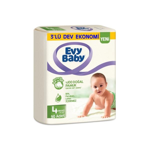 Evybaby Bebek Bezi Dev Eko Maxi 90 Adet No:4 7-14 Kg