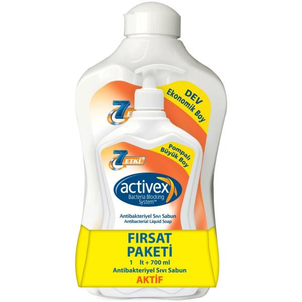 Activex Antibakteriyel Sıvı Sabun 1 Lt+700 Ml Aktif