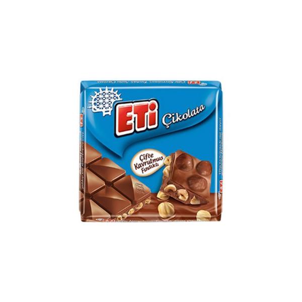 Eti Çifte Kavrulmuş Fındıklı Sütlü Çikolata 60 Gr