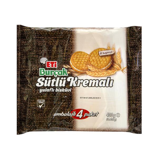 Eti Burçak Sütlü Kremalı Yulaflı Bisküvi 3 Lü 300 Gr