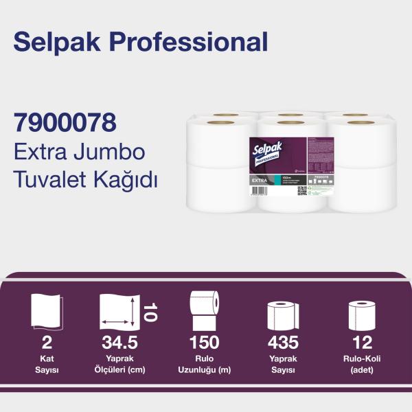 Selpak Professional Extra Jumbo Tuvalet Kağıdı 12 li