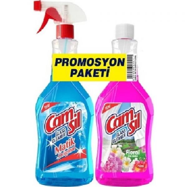 Camsil Mavi 750 ml Matik + 750 ml Floral Pembe Matik