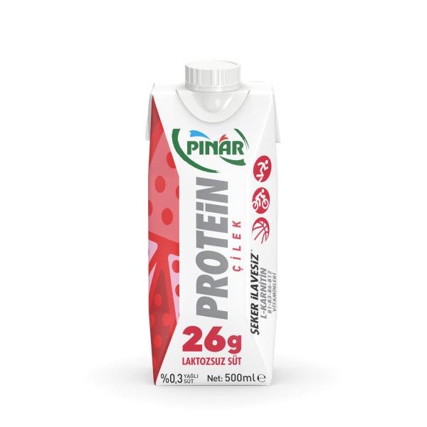 Pınar Süt Laktozsuz Proteinli Çilekli 500 Ml