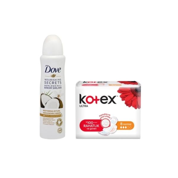 Dove Deo H.Cevizi 150 Ml+Kotex Normal 8 Li