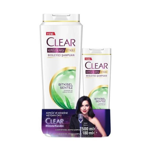 Clear Bitkisel Sentez Şampuan 600 Ml + 180 Ml Şampuan Hediye