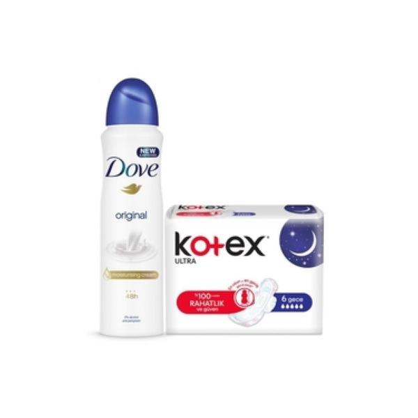 Dove Deo Org.150 Ml+Kotex Gece 6 Lı