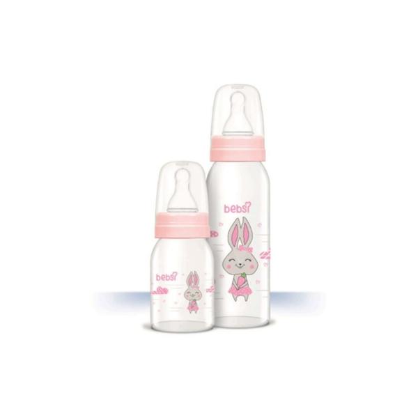 Bebsi 2 Li Cam Biberon Seti Kız (Pembe) 250 Ml+125 Ml