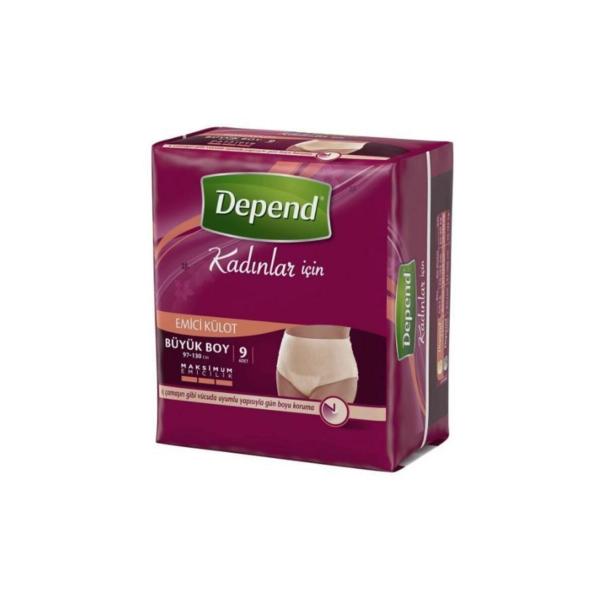 Depend Emici Külot Büyük Boy Kadın 9 Ad