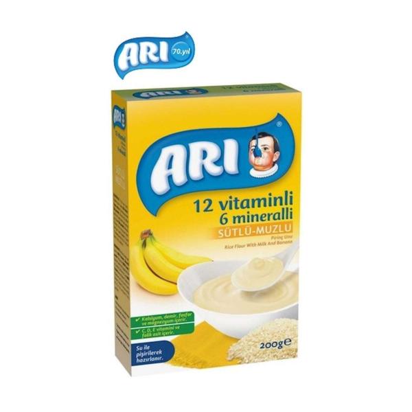 Arı 12 Vit 6 Min. Sütlü Muzlu Pirinç Unu 200 Gr