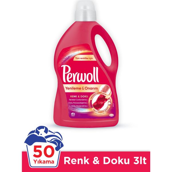 Perwoll Renkliler için Hassas Sıvı Çamaşır Deterjanı 3 Lt 50 Yıkama